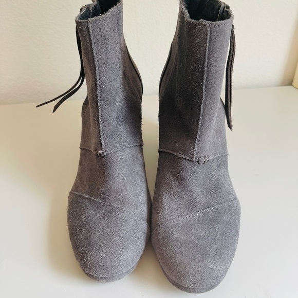 Toms Gray Wedge Booties - Picture 4 of 6